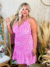 Thumbnail for Viva La Dolly Pink Sequin Dress