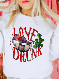 Thumbnail for Love Drunk armadillo western valentines day sweatshirt.
